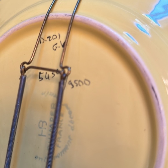 1981 Noel Quimper France Soleil Yellow Octagonal Luncheon Plate - Picture 7 of 9